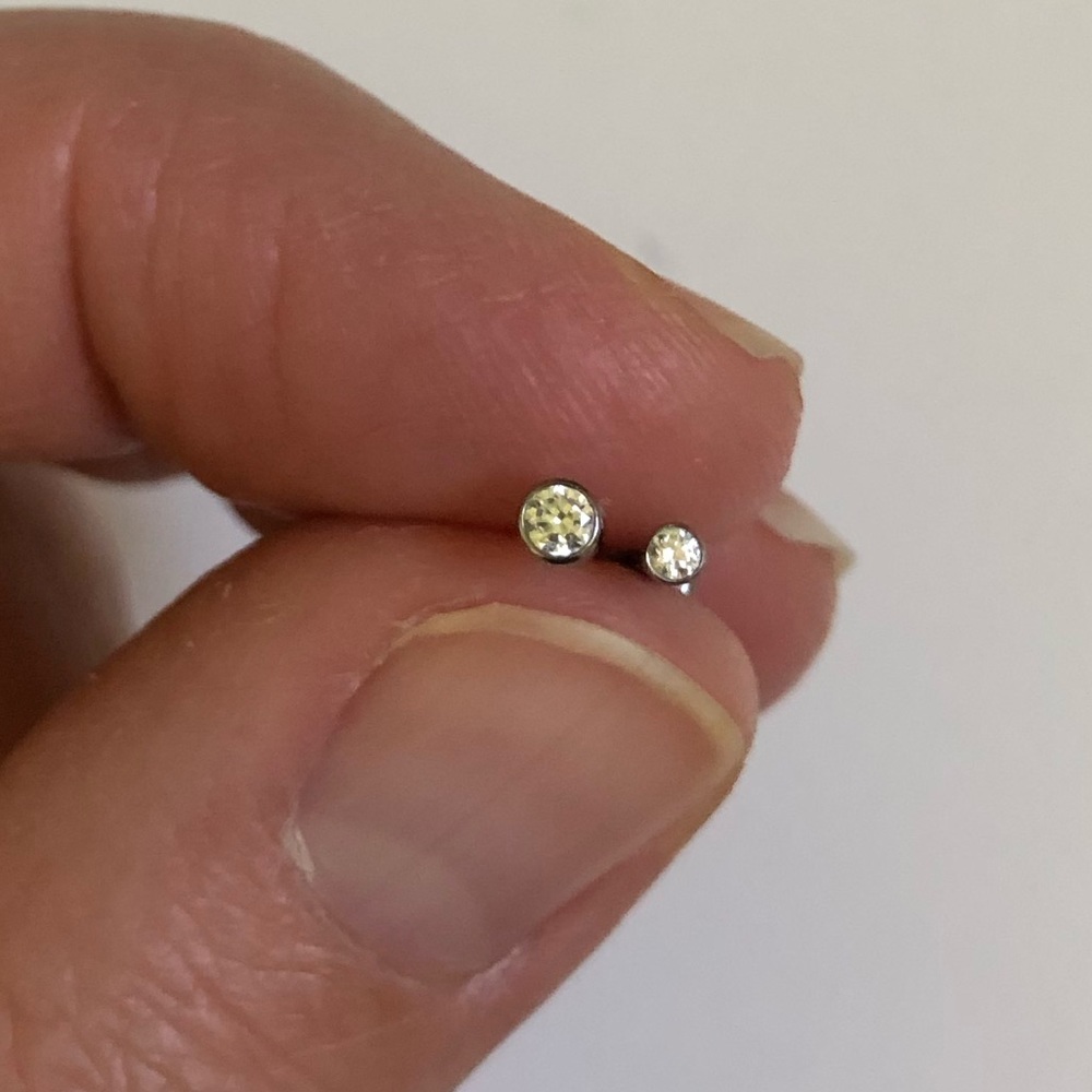 Royale Swarovski Titanium Earring, small & large